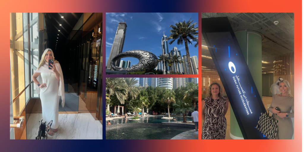 A collage of four images of Emma Heley's trip to Dubai