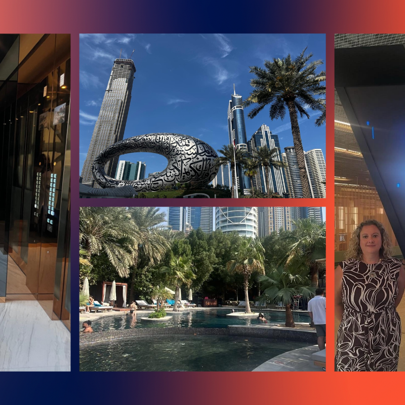 A collage of four images of Emma Heley's trip to Dubai